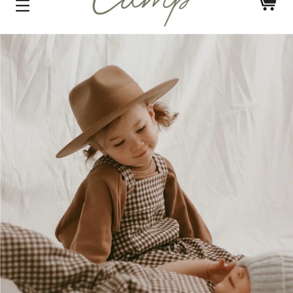 camp Other - Camp the Label Kids Ford Fedora Hat in French Tan Australian Wool Size 50